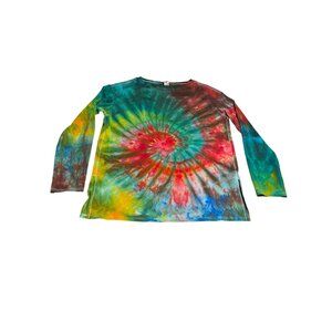 Lululemon Hand-Dyed Tie Dye Relaxed Boatneck Long Sleeve Spiral Shirt Size 4